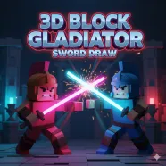 3D Block Gladiator: Sword Draw